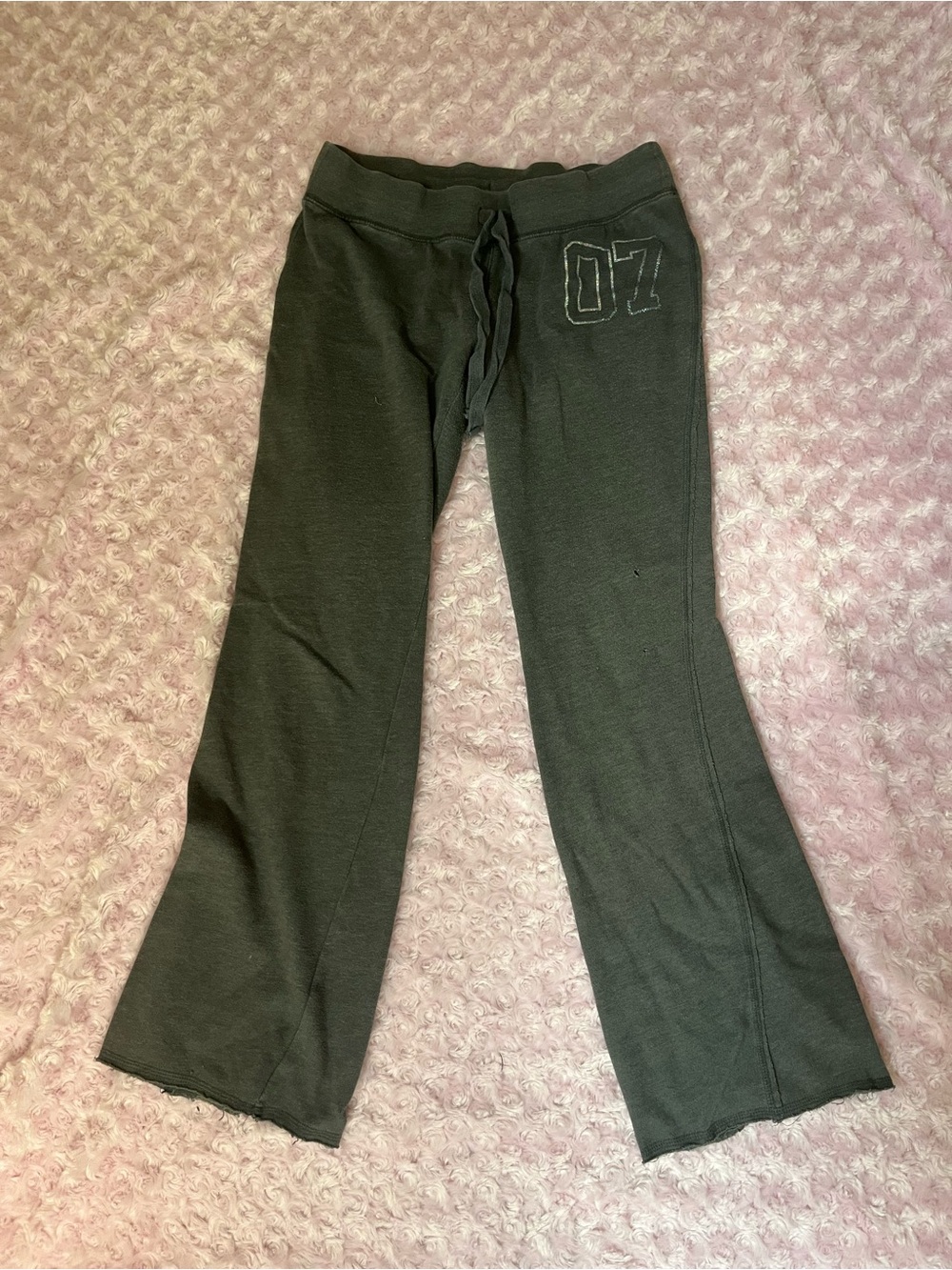 Y2K grey uncuffed Drawstring Flare Joggers